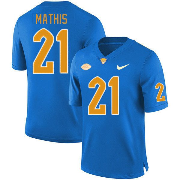 Pitt Panthers #21 Damarri Mathis College Football Jerseys Stitched Sale-Royal